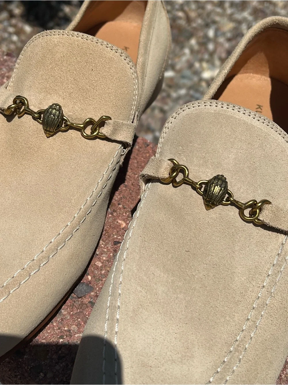 Kurt Geiger London Alistair Beige Suede Eagle Horsebit Loafers Men’s EU 46